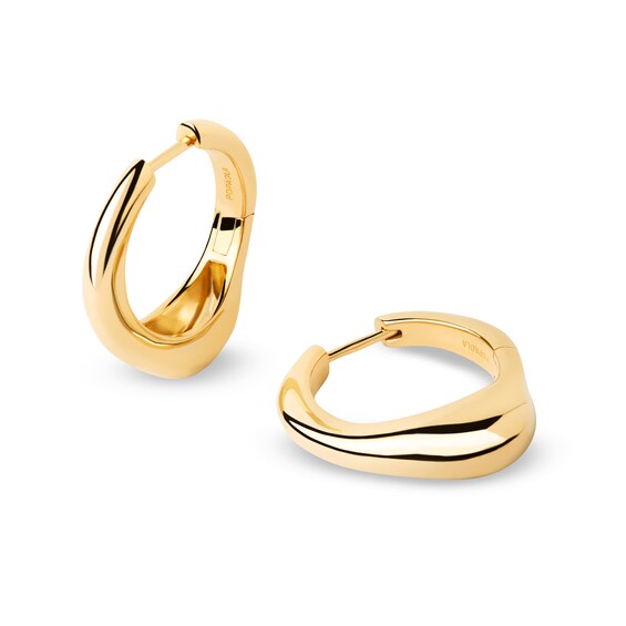 PDPAOLAâ¢ at Zales SILHOUETTES 24.6mm Hoop Earrings in Hollow Brass with 18K Gold Plate