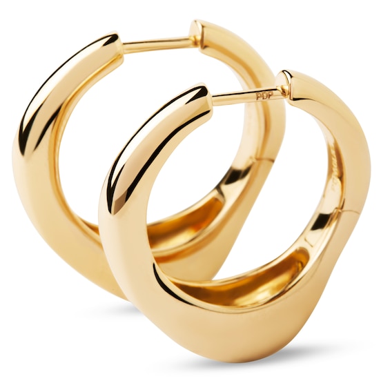 PDPAOLAâ¢ at Zales SILHOUETTES 24.6mm Hoop Earrings in Hollow Brass with 18K Gold Plate
