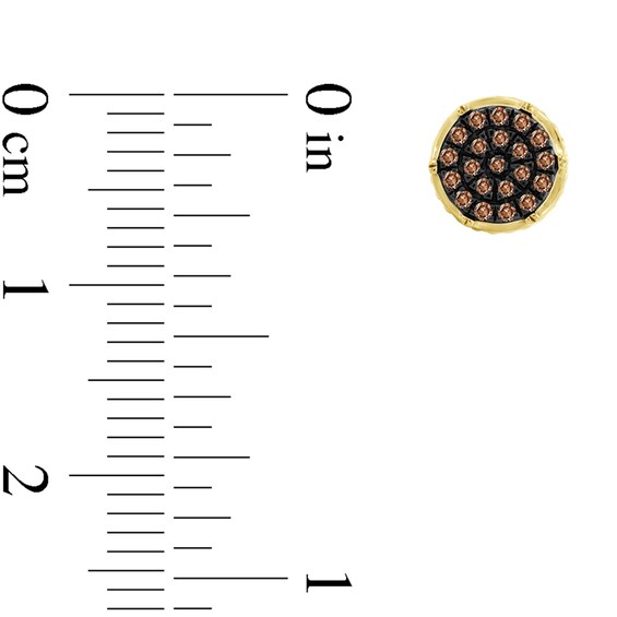 1/6 CT. T.w. Brown Diamond Stud Earrings in 10K Gold