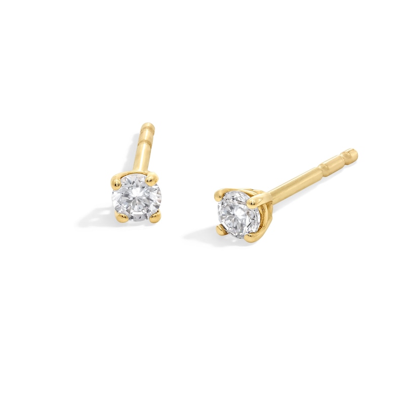 Main Image 1 of 1/10 CT. T.W. Diamond Solitaire Stud Earrings in 14K Gold (I/I2)