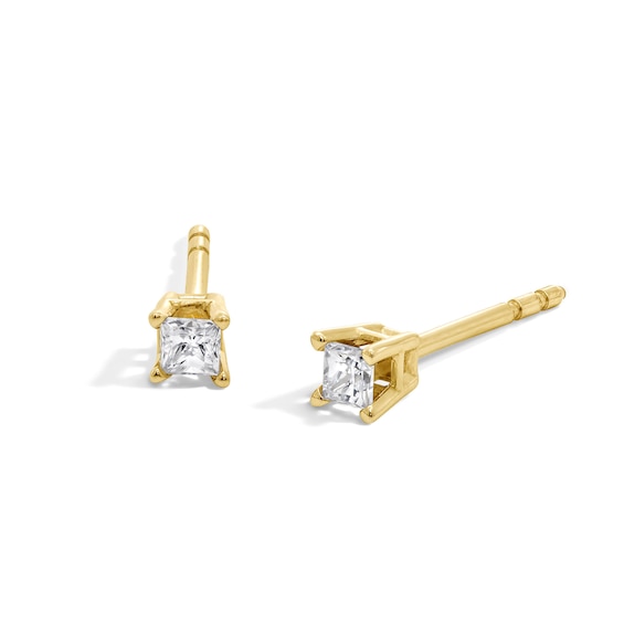 1/10 CT. T.w. Princess-Cut Diamond Solitaire Stud Earrings in 14K Gold (I/I2)