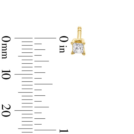 1/10 CT. T.w. Princess-Cut Diamond Solitaire Stud Earrings in 14K Gold (I/I2)