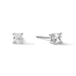 1/4 CT. T.W. Princess-Cut Certified Lab-Created Diamond Solitaire Stud Earrings in Sterling Silver (F/VS2)