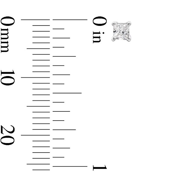 1/4 CT. T.w. Princess-Cut Certified Lab-Grown Diamond Solitaire Stud Earrings in Sterling Silver (F/Vs2)
