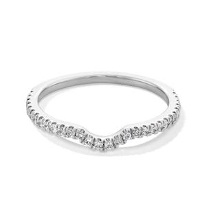 1/4 CT. T.W. Lab-Grown Diamond Contour Band in 14K White Gold (F/SI2)