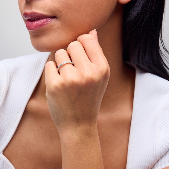 1/4 CT. T.w. Certified Lab-Grown Diamond Contour Band in 14K White Gold (F/Si2)