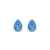 Thumbnail Image 3 of Pear-Shaped Swiss Blue Topaz and 1/3 CT. T.W. Lab-Grown Diamond Solitaire Stud Earrings in 14K White Gold