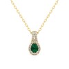 Thumbnail Image 1 of Pear-Shaped Emerald and 1/3 CT. T.W. Lab-Grown Diamond Frame Split Bail Pendant in 14K Gold