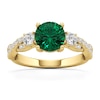 Thumbnail Image 1 of 7.0mm Emerald and 1/2 CT. T.W. Lab-Grown Diamond Twist Shank Ring in 14K Gold