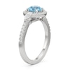 Thumbnail Image 2 of 6.0mm Aquamarine and 1/2 CT. T.W. Lab-Grown Diamond Frame Ring in 14K White Gold