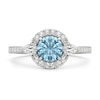 Thumbnail Image 3 of 6.0mm Aquamarine and 1/2 CT. T.W. Lab-Grown Diamond Frame Ring in 14K White Gold