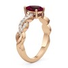 Thumbnail Image 2 of Pear-Shaped Certified Ruby and 1/4 CT. T.W. Lab-Grown Diamond Braided Shank Ring in 14K Rose Gold