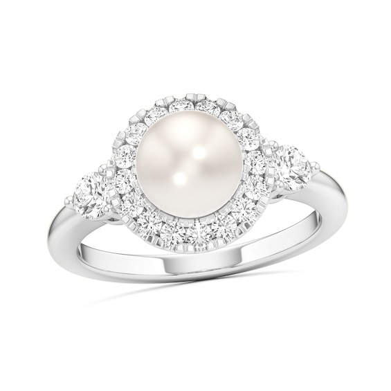 Pear-Shaped Swiss Blue Topaz and 1/2 CT. T.w. Lab-Grown Diamond Double Frame Ring in 14K White Gold