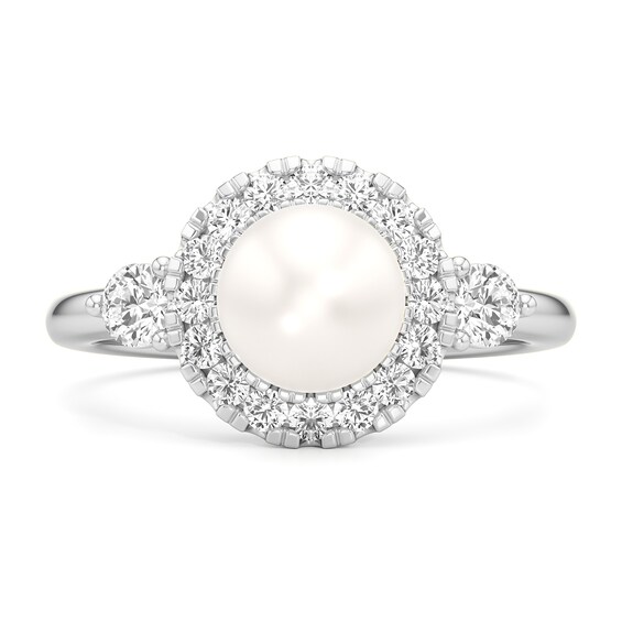 Pear-Shaped Swiss Blue Topaz and 1/2 CT. T.w. Lab-Grown Diamond Double Frame Ring in 14K White Gold