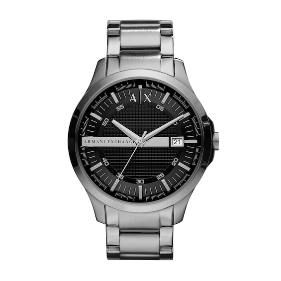 Menâs Armani Exchange Hampton Watch with Textured Black Dial (Model: Ax2103)