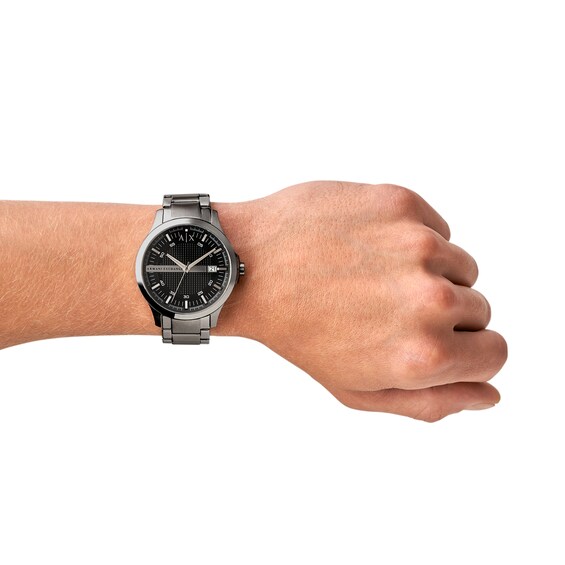 Men’s Armani Exchange Watch with Textured Black Dial (Model: Ax2103)