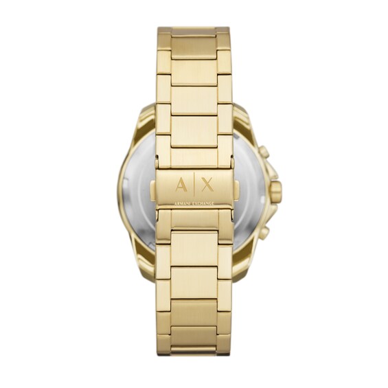 Menâs Armani Exchange Gold-Tone IP Chronograph Watch with Textured Black Dial (Model: Ax1958)