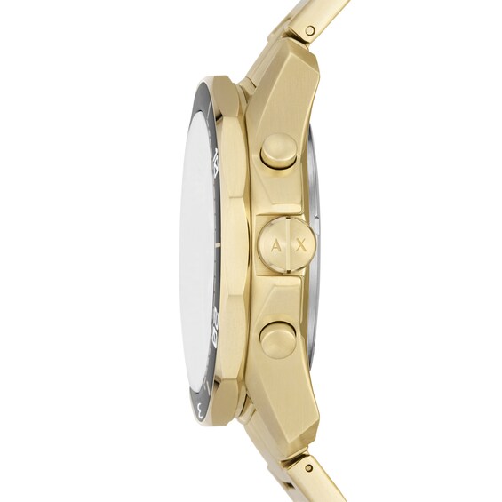 Menâs Armani Exchange Gold-Tone IP Chronograph Watch with Textured Black Dial (Model: Ax1958)