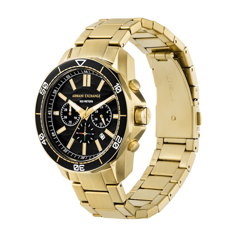 Main Image 4 of Men’s Armani Exchange Spencer Gold-Tone IP Chronograph Watch with Textured Black Dial (Model: AX1958)