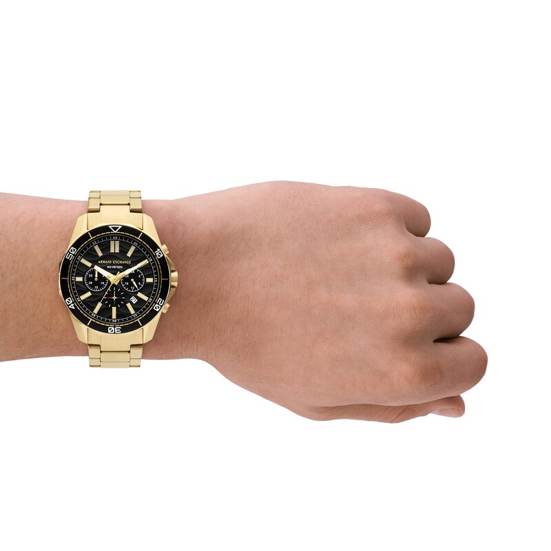 Main Image 5 of Men’s Armani Exchange Spencer Gold-Tone IP Chronograph Watch with Textured Black Dial (Model: AX1958)
