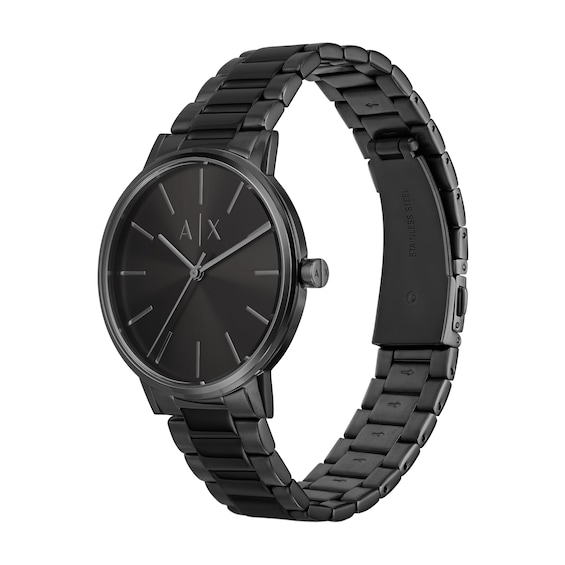 Menâs Armani Exchange Cayde Black IP Watch with Black Dial (Model: Ax2701)
