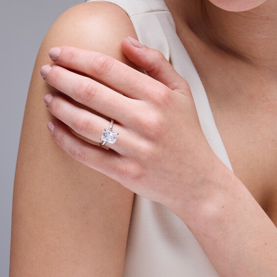 3 CT. Radiant-Cut Certified Lab-Grown Diamond Solitaire Engagement Ring in 14K White Gold (F/Vs2)