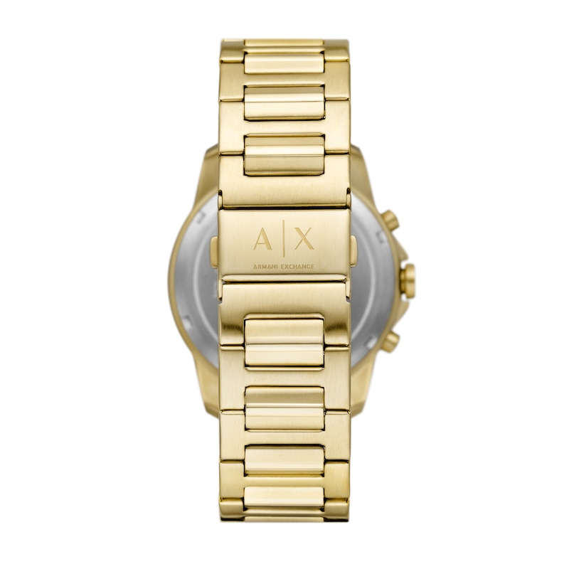 Main Image 2 of Men’s Armani Exchange Banks Gold-Tone IP Chronograph Watch with Blue Dial and Chain Bracelet Box Set (Model: AX7151SET)