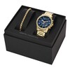 Thumbnail Image 4 of Men’s Armani Exchange Banks Gold-Tone IP Chronograph Watch with Blue Dial and Chain Bracelet Box Set (Model: AX7151SET)