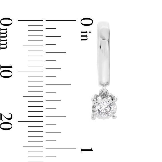 3/8 CT. T.w. Diamond Miracle Solitaire Dangle Hoop Earrings in 10K Gold (I/I2