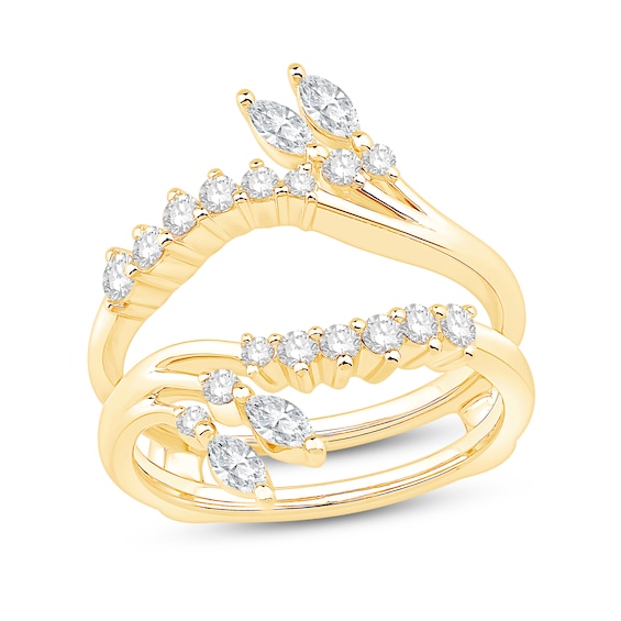 5/8 CT. T.w. Marquise and Round Certified Lab-Grown Diamond Solitaire Enhancer in 14K Gold (F/Vs2)