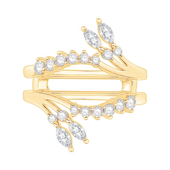 5/8 CT. T.w. Marquise and Round Certified Lab-Grown Diamond Solitaire Enhancer in 14K Gold (F/Vs2)