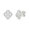 Thumbnail Image 1 of 1/3 CT. T.W. Certified Lab-Grown Diamond Vintage-Style Clover Stud Earrings in Sterling Silver (I/SI2)