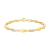Thumbnail Image 2 of 1/10 CT. T.W. Diamond Oval Link Bracelet in Sterling Silver with 10K Gold Plate - 7.5"