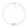 Thumbnail Image 2 of 1/10 CT. T.W. Multi-Diamond Evil Eye Bracelet in Sterling Silver - 7.5"