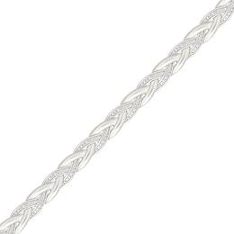 1/10 CT. T.W. Diamond Braided Link Bracelet in Sterling Silver - 7.25"