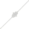 Thumbnail Image 1 of 1/10 CT. T.W. Diamond Hamsa Bracelet in Sterling Silver - 7.5"