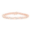 Thumbnail Image 3 of 1/10 CT. T.W. Diamond Braided Link Bracelet in Sterling Silver with 10K Rose Gold Plate - 7.25&quot;