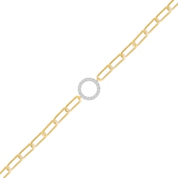 1/5 CT. T.W. Certified Lab-Created Diamond Circle Bracelet in Sterling Silver with 10K Gold Plate (I/SI2) - 7.5&quot;