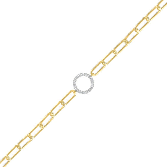 1/5 CT. T.w. Certified Lab-Grown Diamond Circle Bracelet in Sterling Silver with 10K Gold Plate (I/Si2) - 7.5"