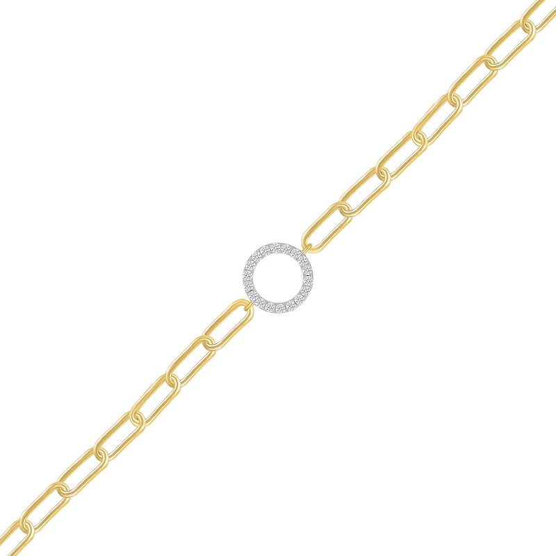 Main Image 1 of 1/5 CT. T.W. Certified Lab-Grown Diamond Circle Bracelet in Sterling Silver with 10K Gold Plate (I/SI2) - 7.5"