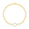 Thumbnail Image 3 of 1/5 CT. T.W. Certified Lab-Grown Diamond Circle Bracelet in Sterling Silver with 10K Gold Plate (I/SI2) - 7.5"