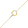 Thumbnail Image 1 of 1/10 CT. T.W. Diamond Interlocking Circle Bracelet in Sterling Silver with 10K Gold Plate - 7.5&quot;