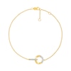 Thumbnail Image 2 of 1/10 CT. T.W. Diamond Interlocking Circle Bracelet in Sterling Silver with 10K Gold Plate - 7.5&quot;