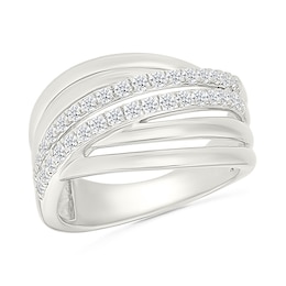 1/2 CT. T.W. Certified Lab-Grown Diamond Multi-Row Split Shank Ring in Sterling Silver (I/SI2)