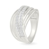 Thumbnail Image 3 of 1/2 CT. T.W. Certified Lab-Grown Diamond Multi-Row Split Shank Ring in Sterling Silver (I/SI2)