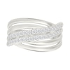 Thumbnail Image 4 of 1/2 CT. T.W. Certified Lab-Grown Diamond Multi-Row Split Shank Ring in Sterling Silver (I/SI2)