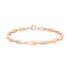 Thumbnail Image 2 of 1/10 CT. T.W. Diamond Oval Link Bracelet in Sterling Silver with 10K Rose Gold Plate - 7.5"