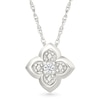 Thumbnail Image 1 of Certified Lab-Grown Diamond Accent Solitaire Clover Pendant in Sterling Silver (I/SI2)