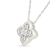 Thumbnail Image 2 of Certified Lab-Grown Diamond Accent Solitaire Clover Pendant in Sterling Silver (I/SI2)