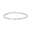 Thumbnail Image 2 of 1/10 CT. T.W. Diamond Oval Link Bracelet in Sterling Silver - 7.5"